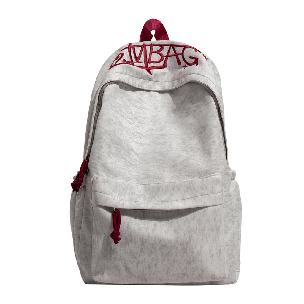 Schoolbag new letter embroidery student schoolbag fashionable retro large capacity backpack storage short trip commuter backpack