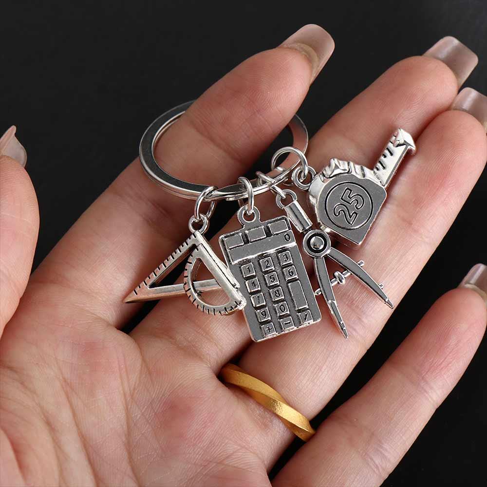 DIY Jewelry Geometry Keychain Compasses Student Keychain  Teachers' Day Gifts