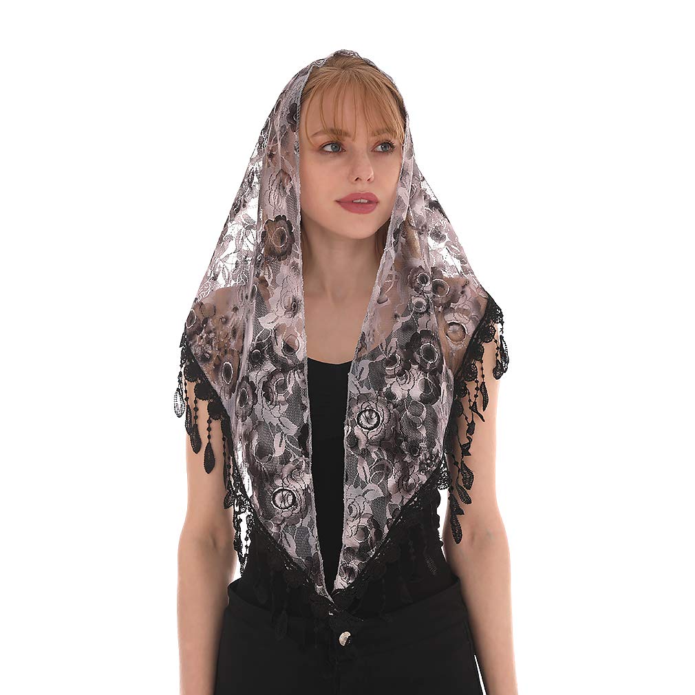 White Women Spanish Mantilla Lace Catholic Veil Chapel Scarf For Church Shawl Head Covering Scarf Mass Shawl Muslim Woman Veil