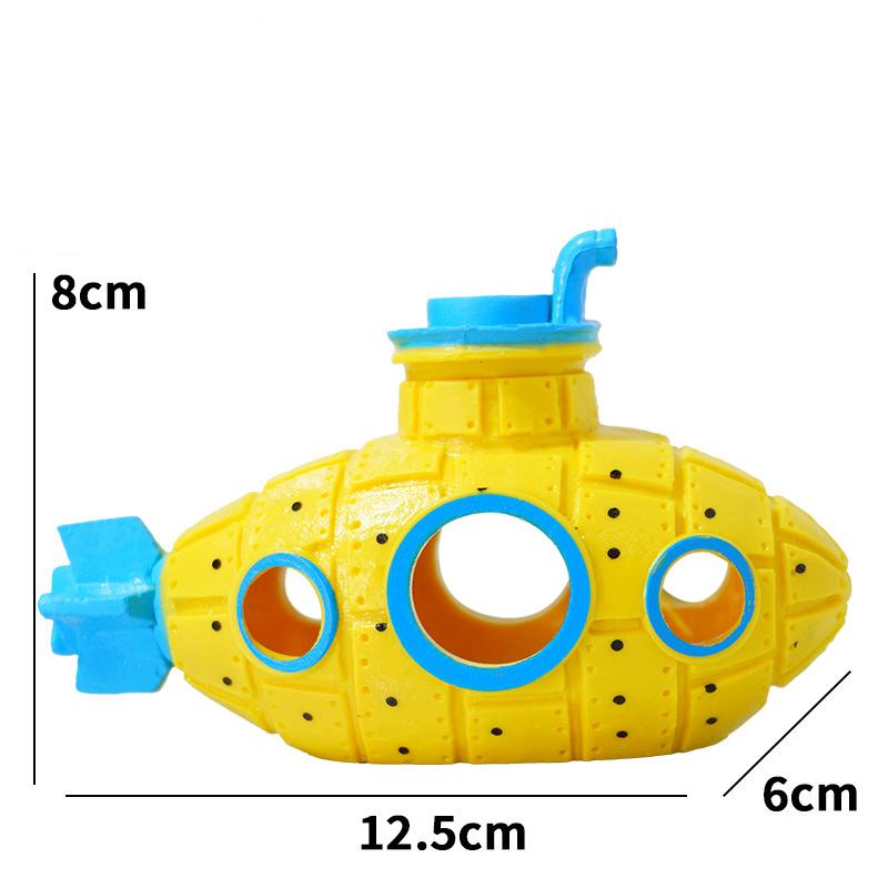 PVC Aquarium Submarine Ornament Waterproof Fish Tank Shelter Decor for Shrimp Crayfish Small Fish Hideout Landscape Accessory