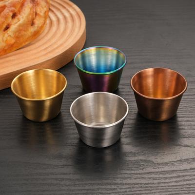 Polished Stackable Sauce Dish 304 Stainless Steel One-piece Design Seasoning Cup