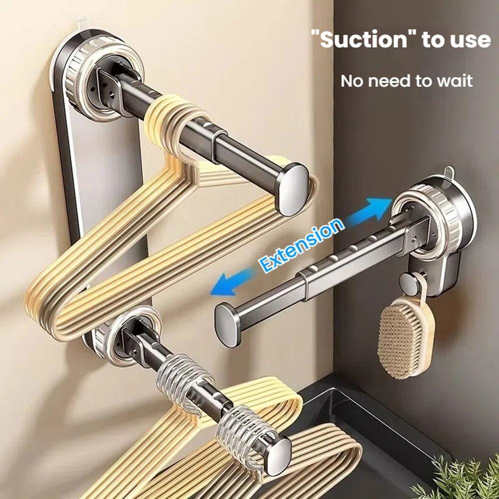 No Drill Clothes Hanger Retractable Hanger Organizer Reusable Hook  for Balcony&Laundry
