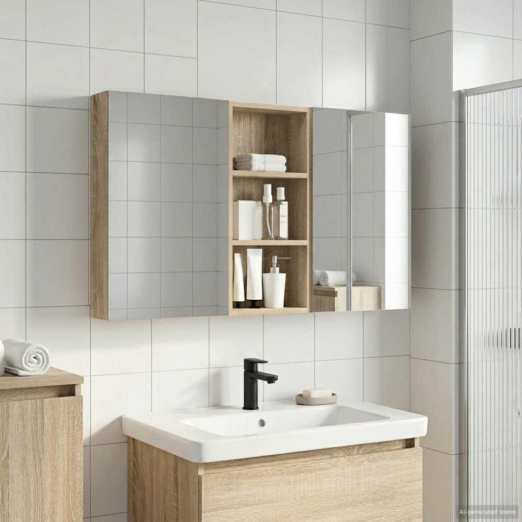 Bathroom Cabinet Set 3 Pcs 110 X 10.5 X 60.5 Cm Particleboard