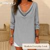 JPNTKY Women's Fashion Casual Long Sleeve V Neck Blouses & Shirts