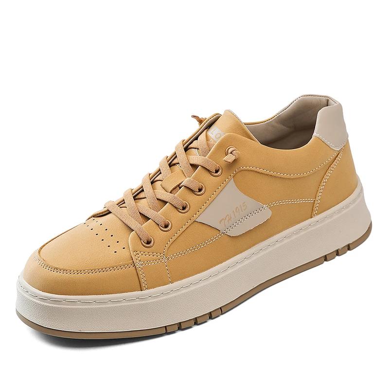 Fashion Casual Leather Outdoor Sneaker Tennis Men Vulcanized Shoes 2024 Antiskid Runnin Shoes Luxury Brand Thick Bottom Driving Shoes