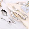 4/8/12/16/20 kusů pozlacený luxusní stříbrný příbor vhodný do myčky 18/10 nerezová ocel sada příborů pro domov svatbu