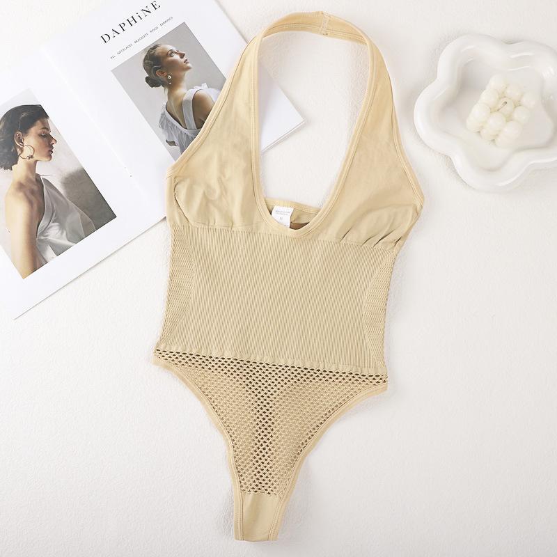 Sexy Sleeveless Jumpsuit for Women New Arrival Fashionable Women's Garment Halter Neck Slimming Waist Nude-Effect Jumpsuit