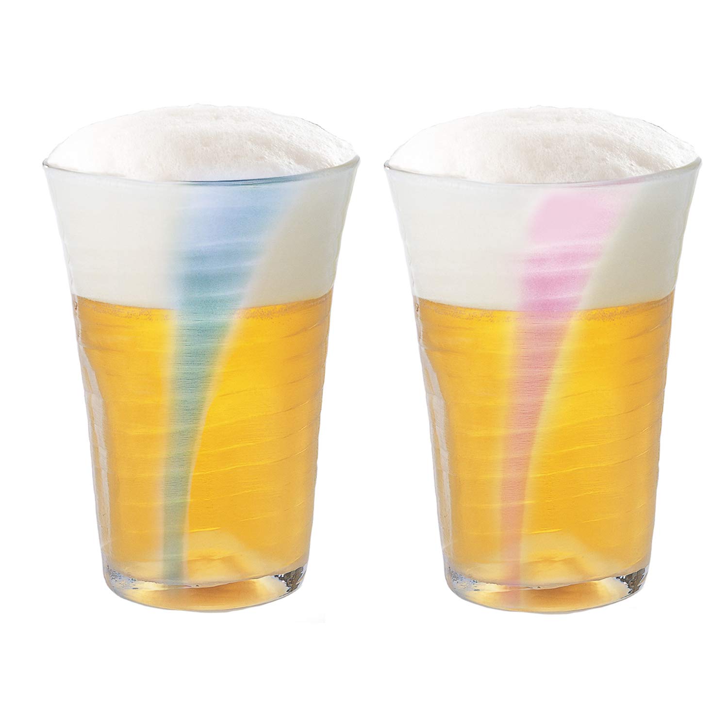 Toyo Sasaki Glass  Awatachi Glass  Mountain Beer Gift Set (Pair) 350ml Beer Glass Set, Made in Japan, Beer Glasses, Glass Cups, Gift, Present, Wooden