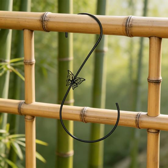Bird Feeder Hook S Shaped Metal Hummingbird Feeder Hook with Decorative Patterns Hangers