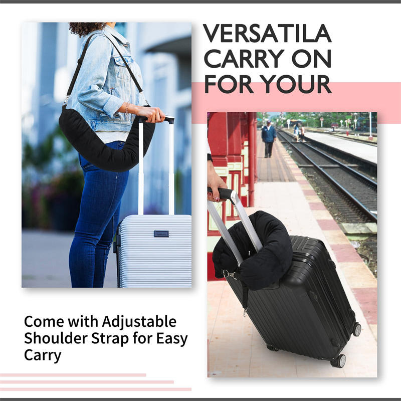 Travel Neck Pillow with Fillable Clothing U-Shaped Pillowcase Extra Storage Bag Velvet Neck Pillow Cover for Airplane Travel Take A Nap