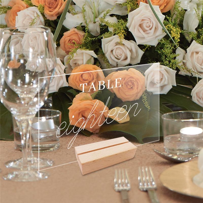 Good-12PCS DIY Blank Acrylic Table Sign Clear Sign With Stand Transparent Arch Table Numbers Table Card Wedding Decoration, Dura