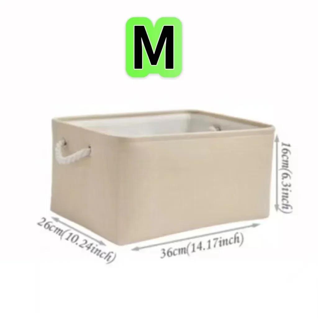 Foldable Storage Bins with Sturdy Cotton Handles Fabric Sundries Storage Basket for Home/Children's Toys/Wardrobe/Storage Basket