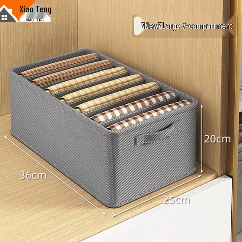 PP Board Fabric Clothes Organizer with Dividers - Wardrobe Storage Box for Pants