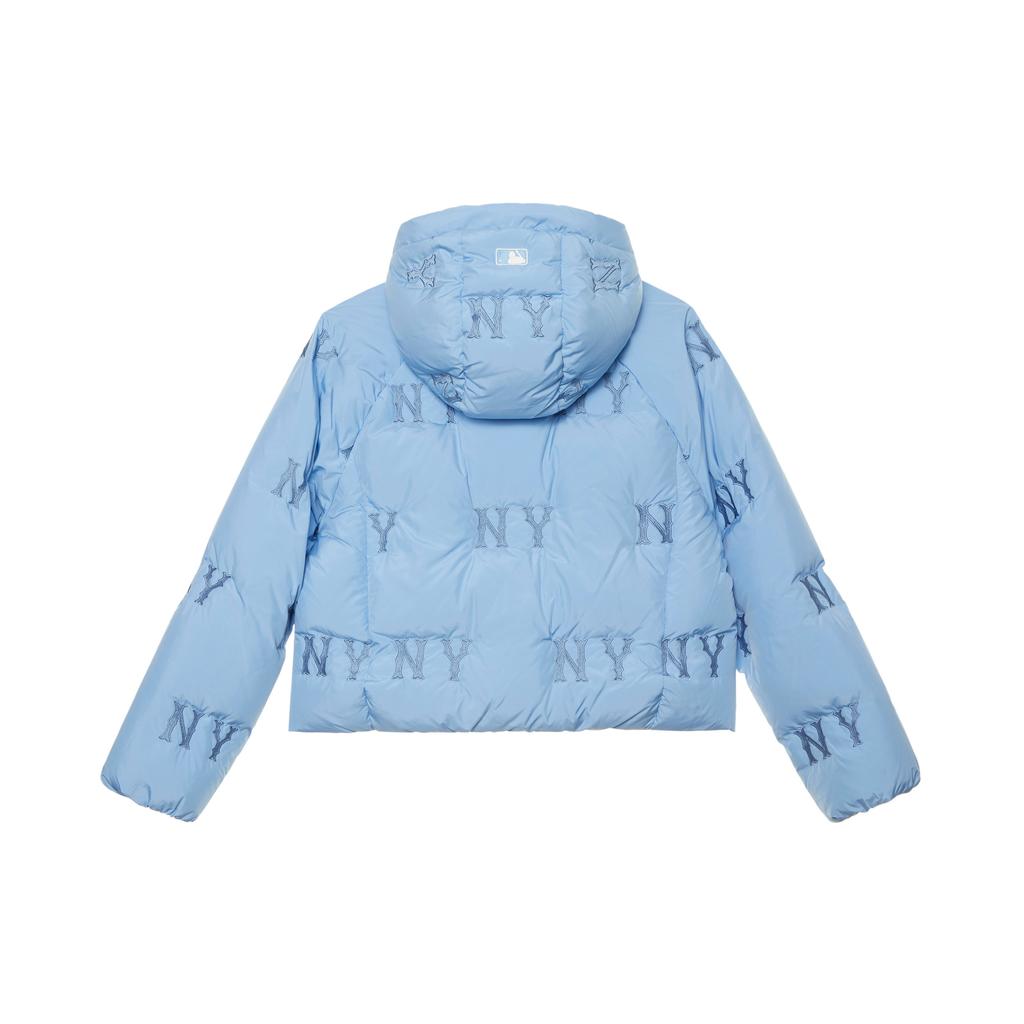 New MLB MONOGRAM Collection New York Yankees FW24 Down Jacket Women's Sky Blue 3FDJG1046-50SBS