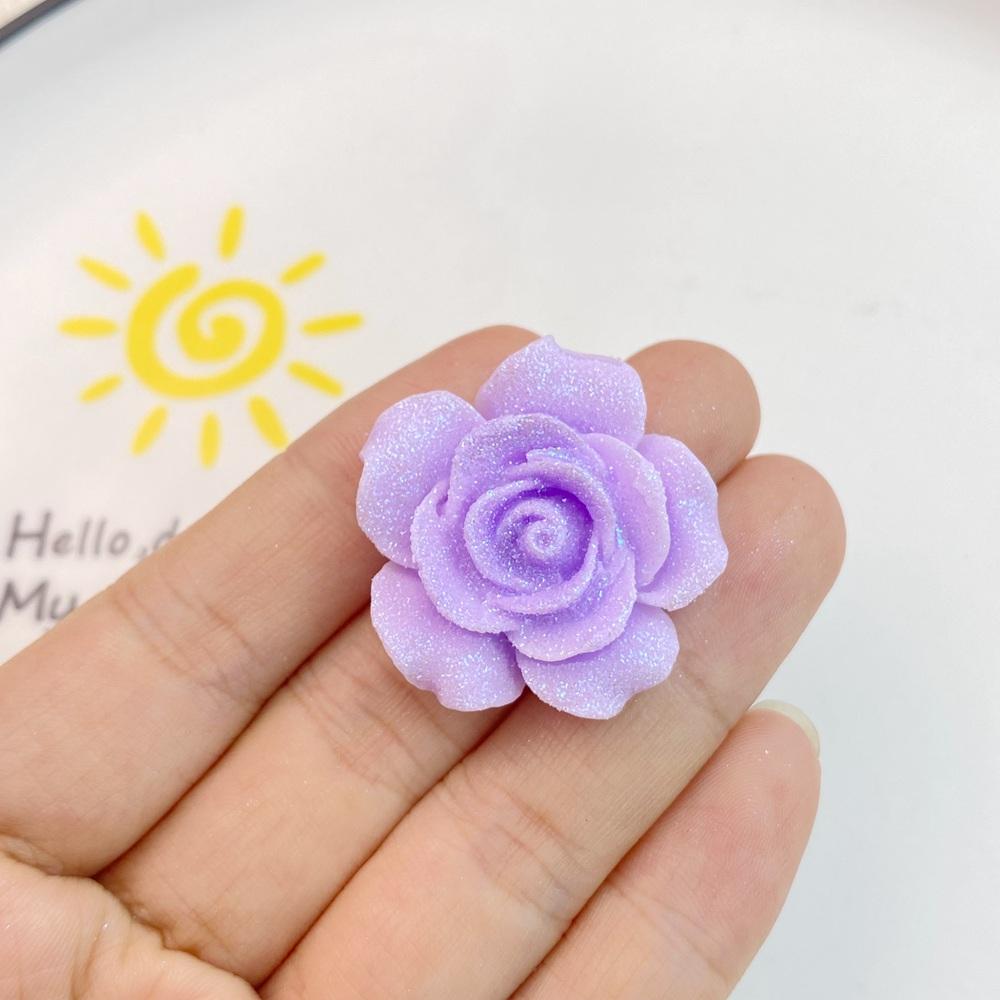 

7Pcs New Mini Cute Shiny Roses Flat Back Resin Cabochons DIY Jewelry Craft Decoration Accessories