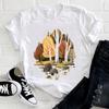 Casual Flowers Forest Graphic Women's T-Shirt Summer Blouse Loose 90S Short Sleeve O-Neck Tees Ladies White Tops Female Clothing