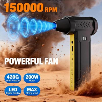 160000 RPM Electric Turbo Jet Fan High Speed Rechargeable Brushless Motor Powerful Dust Blower 60m/s Violent Fan