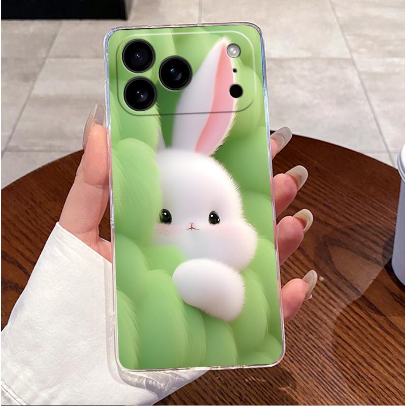 For iPhone 17 Pro Max Case iphone17 Clear Luxury Cute Love Rabbit Cover Soft Silicone Phone Case For iPhone 17Pro Max Air Fundas