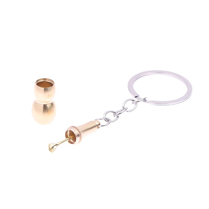 

Personalized Car Key Holder Keyring Brass Whistle Gourd Model Earpick Multifunctional Keychain For Mens Keys Accessories