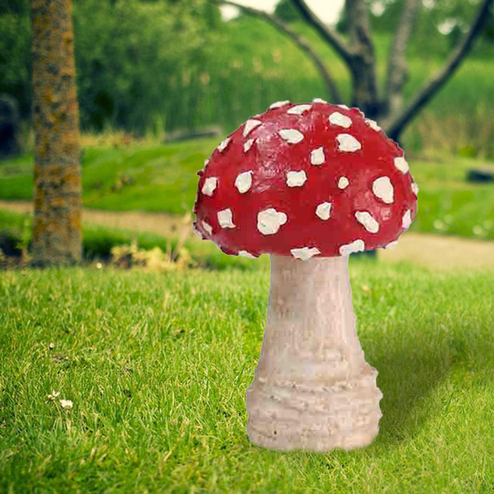 Mushroom Figure Resin Sculpture Mini Mushroom Figurine for Fairy Patio