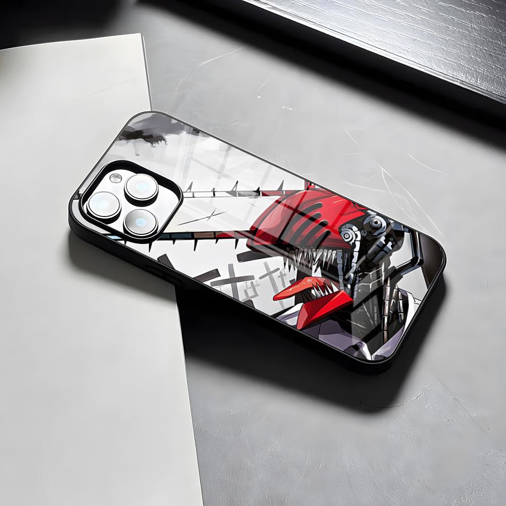 Chainsaw Man Phone Case For IPhone 17 Pro Max 15 Pro 16 14 Plus 12 13 Mini 11 Pro Shockproof Glass Cover