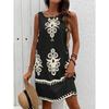Women's Sleeveless Printed Casual Summer Dress Vacation Beach Outfit Bohemian Dresses Woman Summer Y2k Clothes Female Clothing