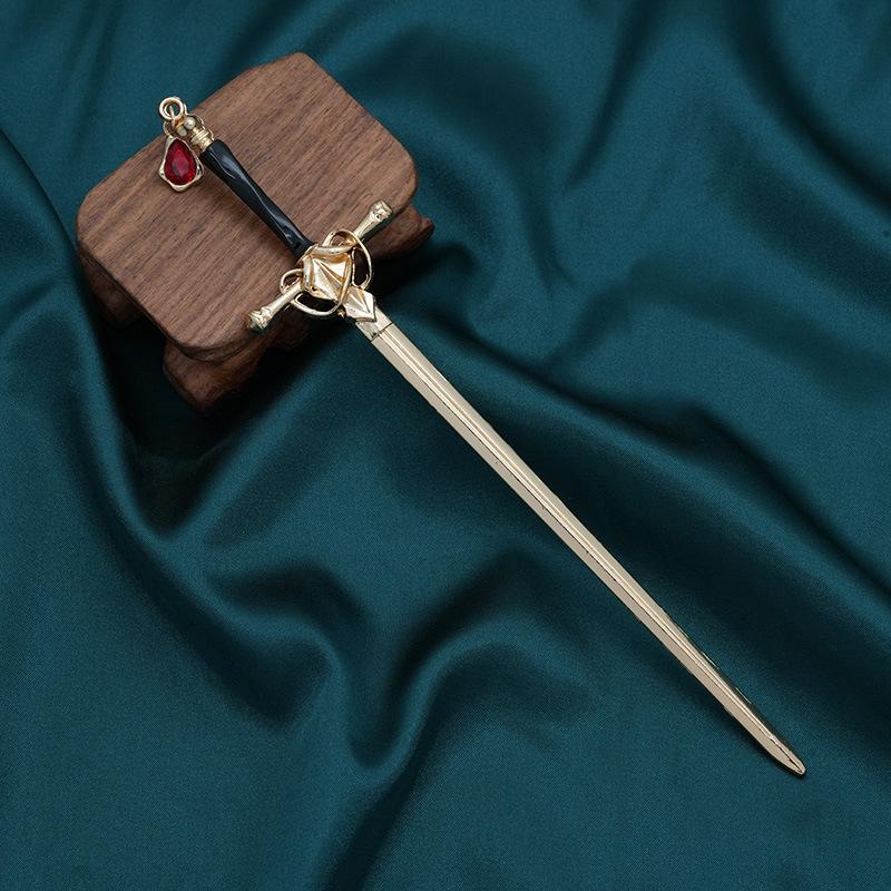 Antique Sword Hairpin, High-End Retro Hanfu Headgear, Hair Accessories, Women'S Plate Hairpin, New Chinese Accessories