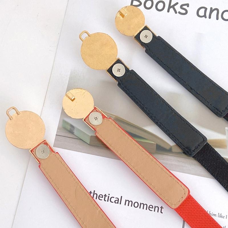 Waist Belt Golden Buckle Solid Color Skinny Belt for Dress Casual Wear Woven Stretchy Belt for Wrap Dress Halter Dress