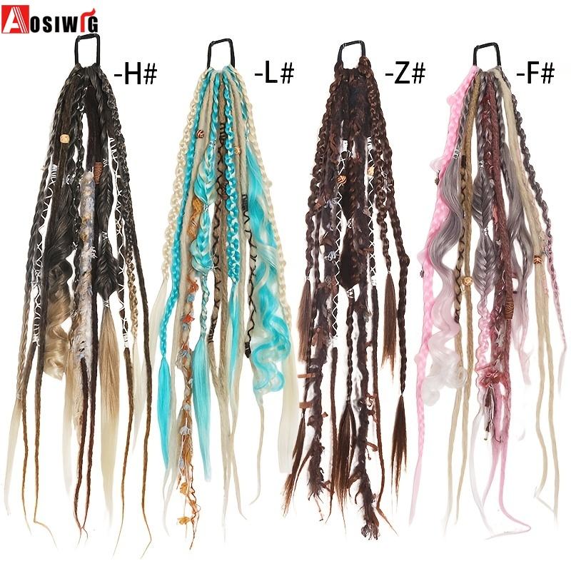 24 Inch Synthetic Handmade Braided Ponytail for Women Mixed Braid Patterns Easy Install Versatile Look Daily Party Cosplay