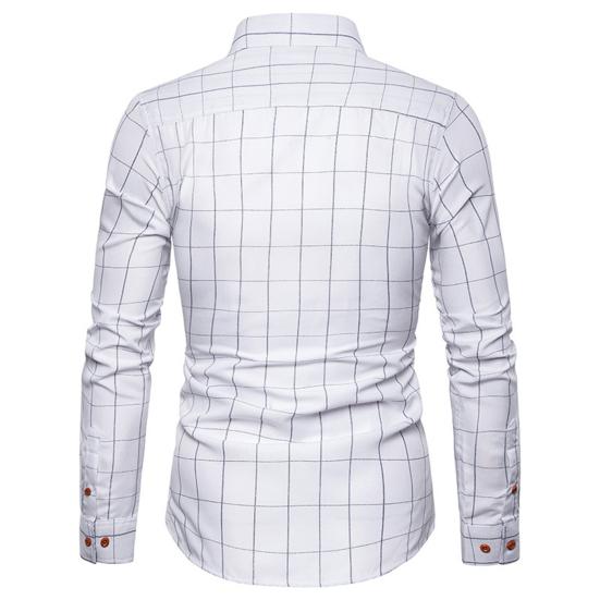 Men Shirt Plaid Print Long Sleeve Button Formal Single-breasted Warm Business Plus Size Autumn Top Male Clothes