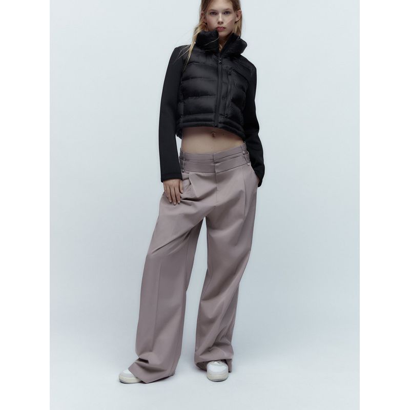 Za Fall and Winter New Arrival Women's Short Stand-up Collar Cotton-Padded Clothes Black Panel Cotton Jacket Outwear 3427809