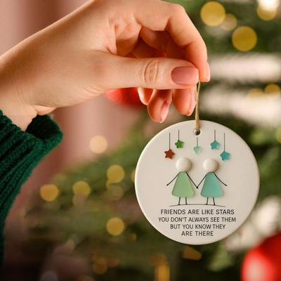 Weihnachtsanhänger an unsere Freunde Briefmuster Festliche Atmosphäre Hängende Dekoration Wohnzimmer Schlafzimmer Gartendekor