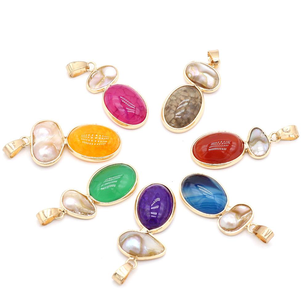 1Pc Unique Natural Stone Agate Pendant, Bohemian Irregular Women Charms for DIY Necklace Earrings Decoration Accessories, Carnival Jewellery Making