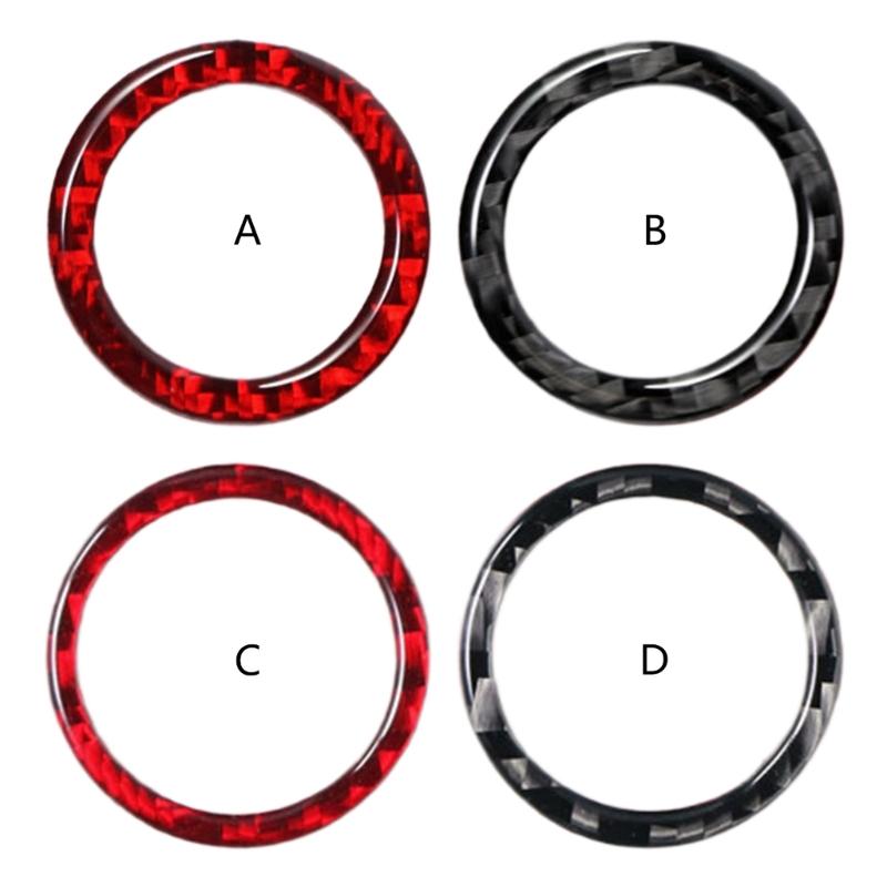 High Performances Carbon Fiber Car Trunk Button Cover Automotive Interior Sticker Trunk Button Rings Suitable for Auto