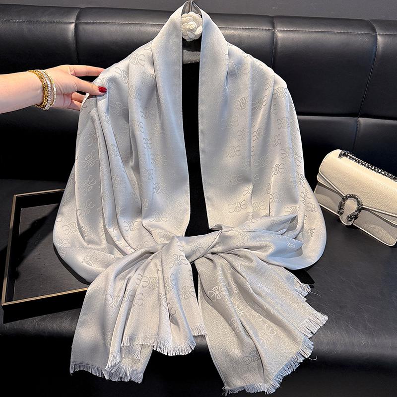 New Ladies Elegant Print Hijab Tencel Cotton Long Scarf With Four Seasons Sun Protection Scarf Decoration Shawl Wrap Headscarf