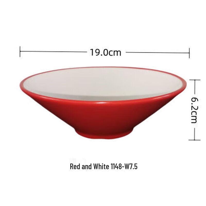 Japanese Style Melamine Noodle Bowl - 7.5-inch, 700ml (10-Pack)