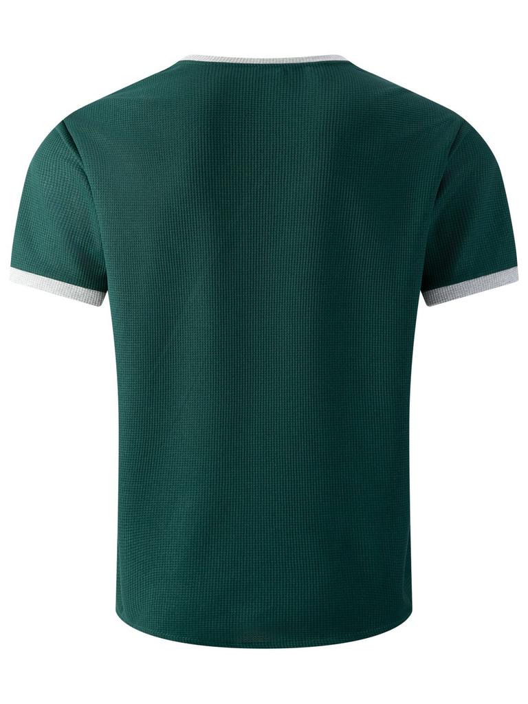 Mens Waffle Solid Color V Neck Short Sleeve Loose Casual T Shirt Mens Tops