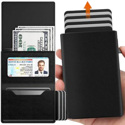 Rfid Business Credit Card Holder Men Thin Slim Minimalist Wallets Luxury Metal Bank Visit Cardholer Case Wallet for Men Carteras