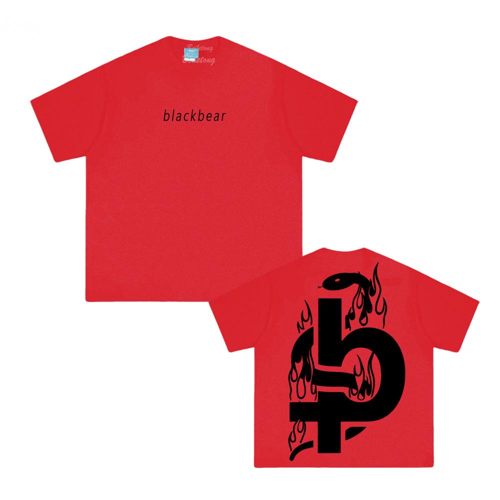 

Blackbear Blaze Logo Tee Blackbear High Quality Tee-shirt Summer 100% Cotton Fashion Comfortable T Shirt XXL червоний