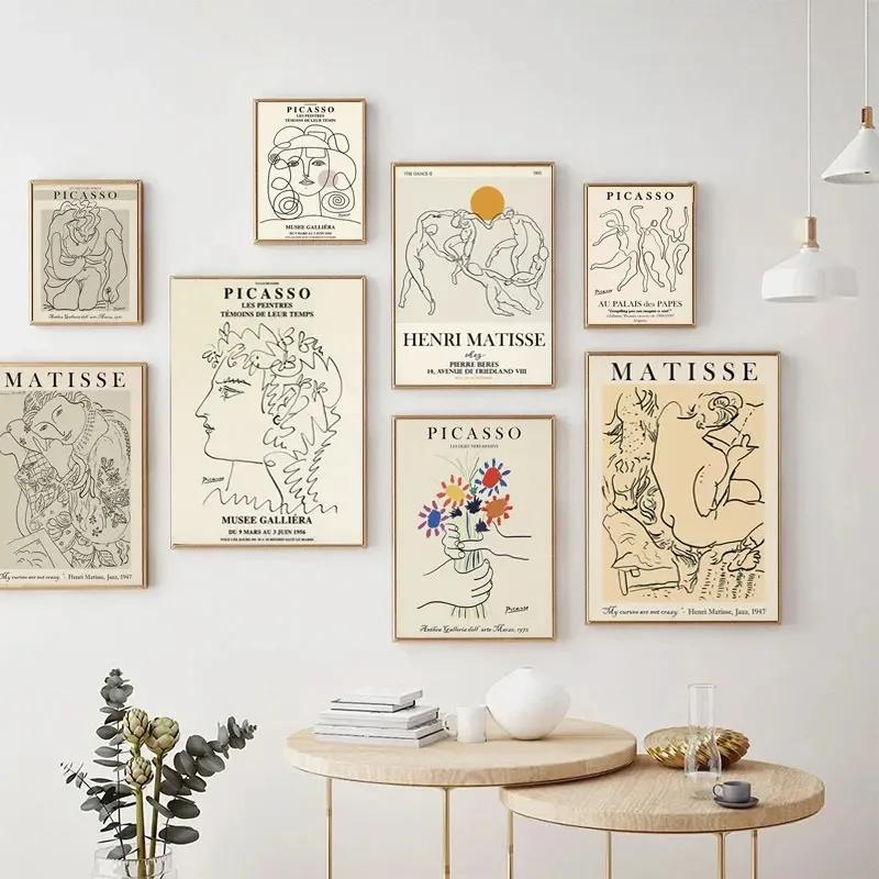 Matisse Abstract Girl Flower Wall Art Canvas Painting Picasso Nordic Posters and Prints Wall Pictures for Living Room Home Decor