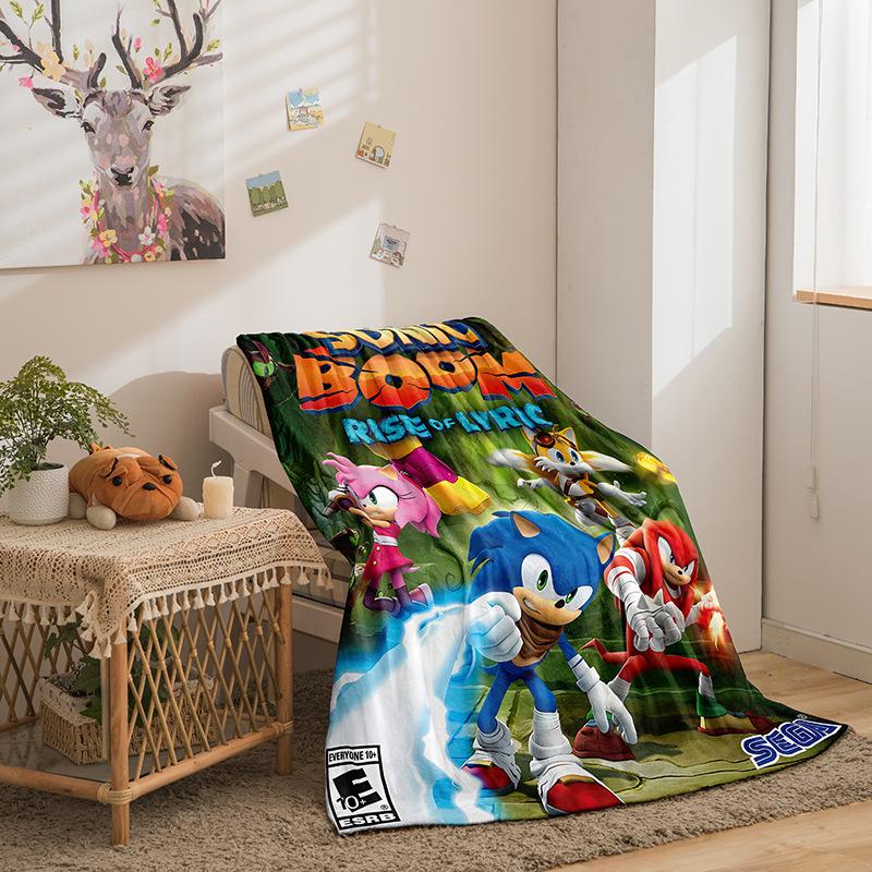 Cartoon Sonic Series Flannel Fleece Blanket 3D Printing Sofa Blanket Thickened Blanket