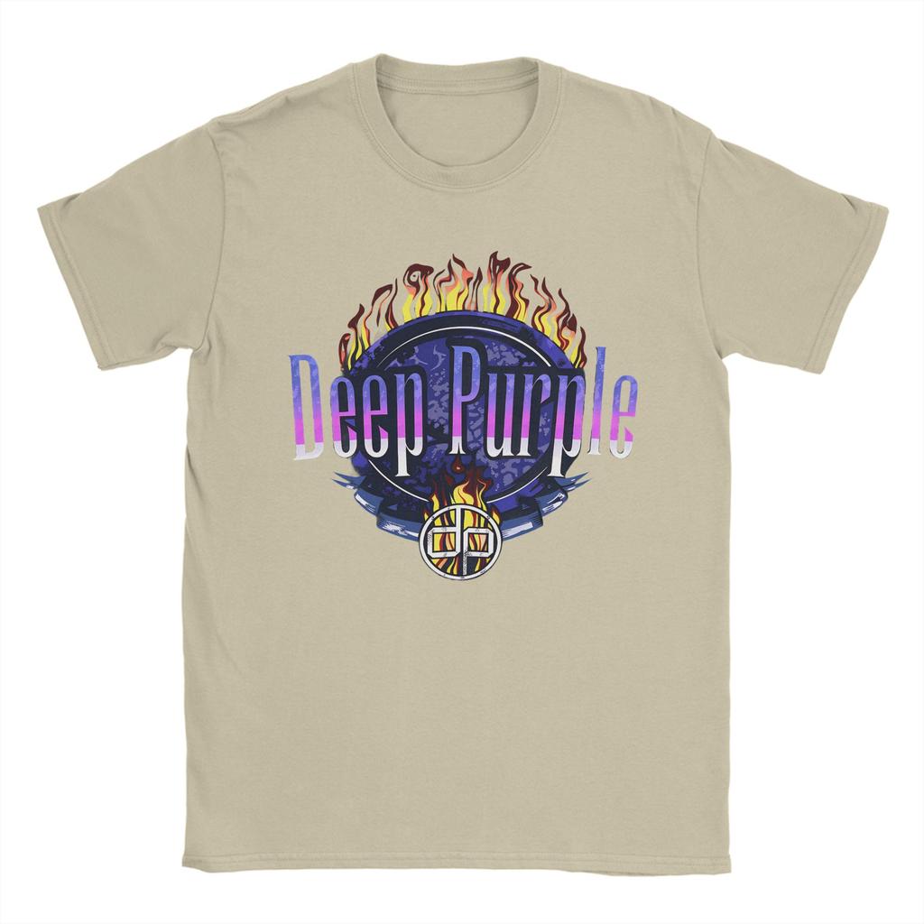 Deep Purple band  TShirt Unisex  Vintage Cotton Tee Shirt Round Collar Short Sleeve T Shirts Printing Clothing