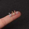 Stainless Steel Zircon Flower Ear Piercing Studs
