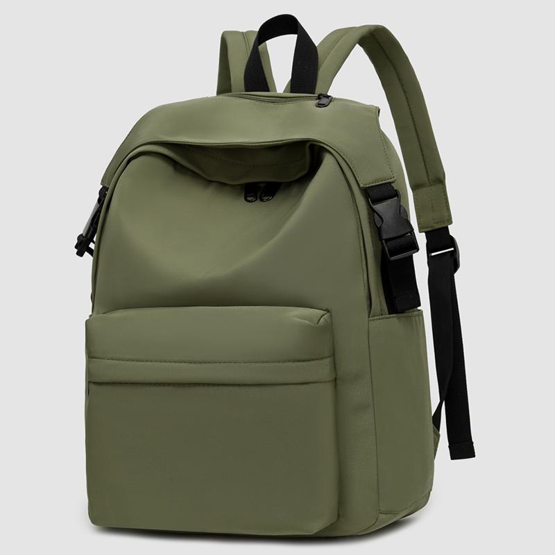 Daily Large Capacity Travel School Backpacks Ladies Pure Color Shoulder Knapsacks Nylon Zipper Shopping Rucksacks