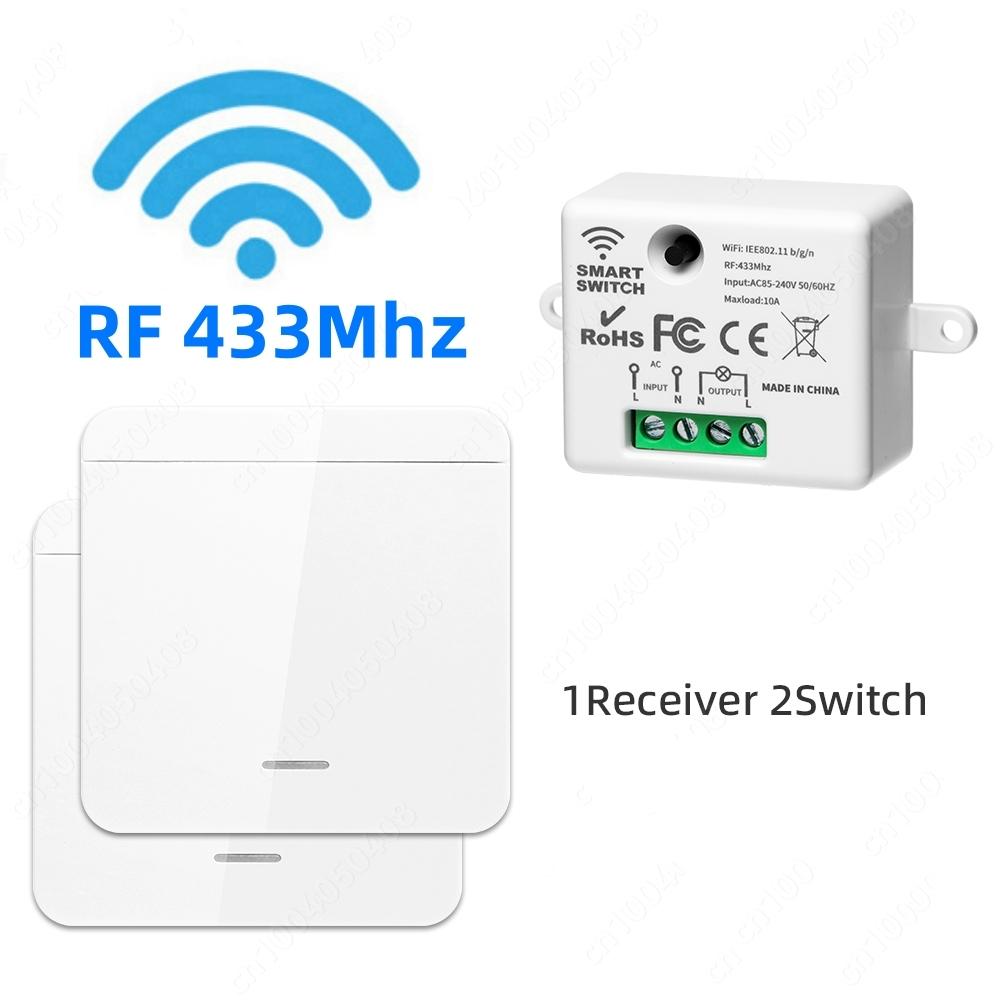 Tuya Smart Home WIFI Relay Module Switch Mini Light RF433MHz Wall Panel Switch Wireless Voice Control Timer Google Home Alexa