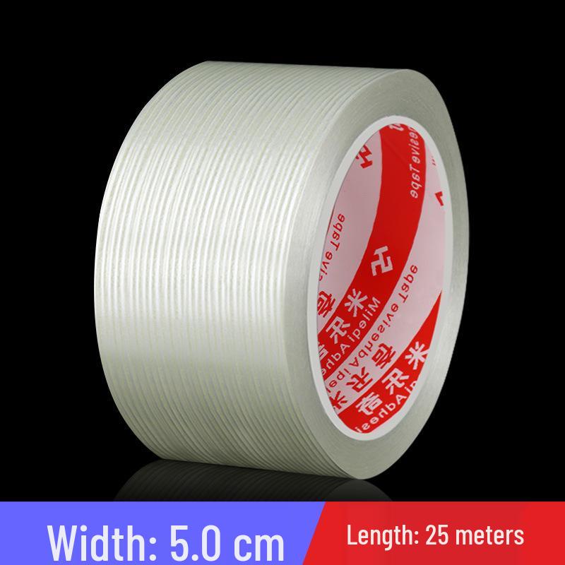 Strong Adhesive Striped Fiber Tape: Mold Fixing, Electrical Appliance Binding, No-Residue Packaging