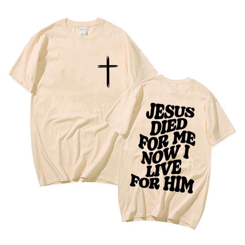 Mens Aesthetic Christian T Shirt Jesus Bible Verse Letters Print Apparel Tshirt Unisex Harajuku Casual Oversized TShirts Tops