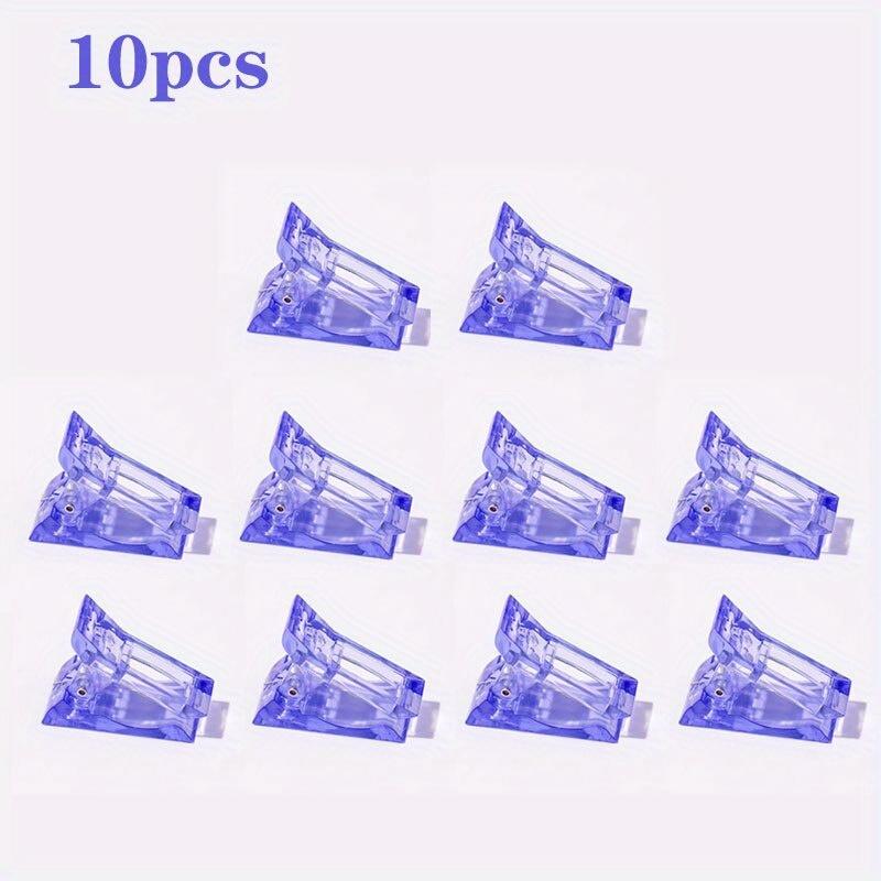 10pcs Acrylic Nail Clip Transparent Gel Quick Building Nail Tips Clips Fingernail Extension UV Clamps Manicure Art Builder Tools Set