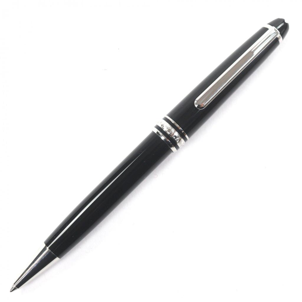 Great MONTBLANC Ballpoint Pen Meisterstück Classic Black Mens Platinum Line Used