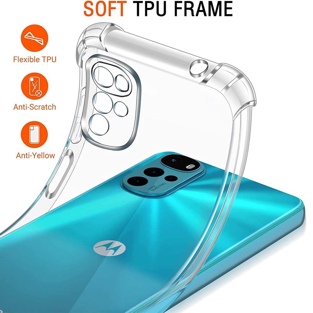 3 قطع جراب شفاف لهاتف Motorola Moto G22 G32 G42 G62 5G G72 G82 غطاء هاتف سميك مقاوم للصدمات من السيليكون الناعم لهاتف Moto G52